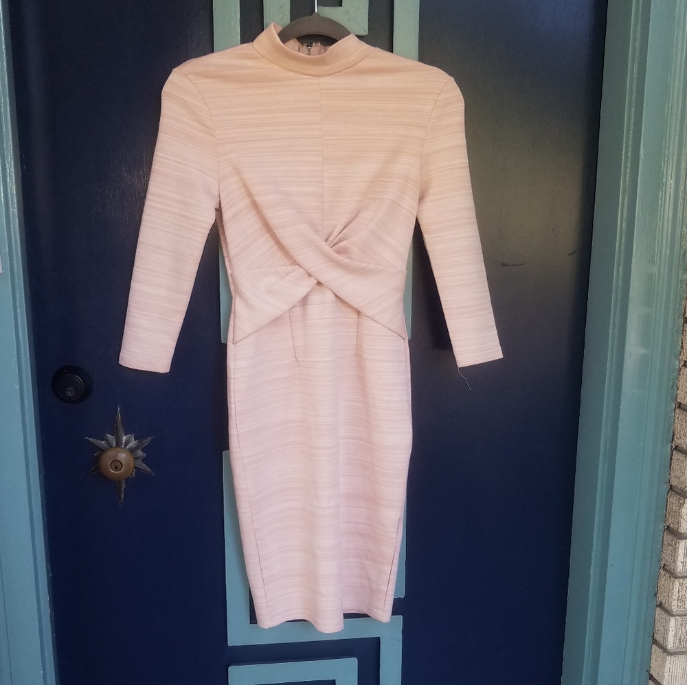 2/$25 Boutique Light Pink High Neck Bodycon Dress